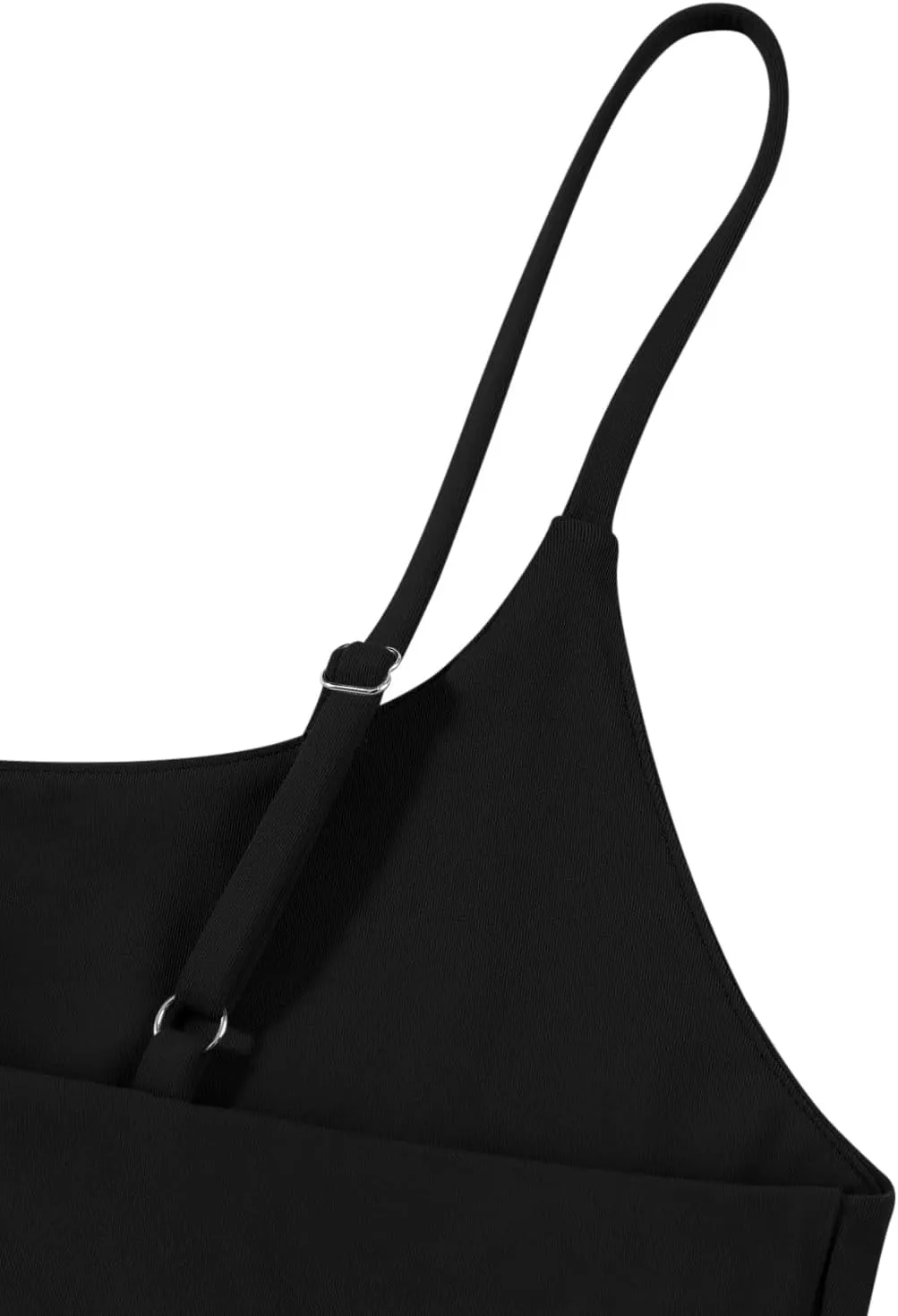 REORIA Women Sexy Cami Square Neck Thong Bodysuit Backless Spaghetti Strap Tank Top