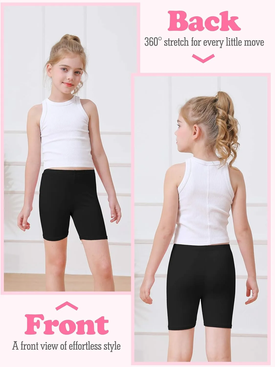 Resinta 10 Pack Girls Bike Shorts Cartwheel Under Dress Dance Shorts for Toddler Girls Kids Multicolor