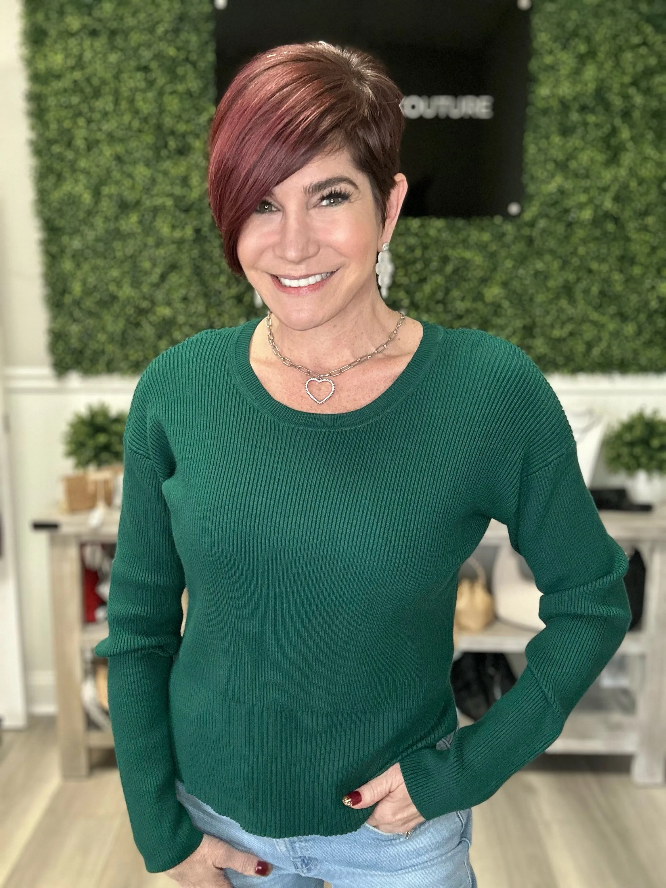Ribbed Crew Neck Pullover Sweater