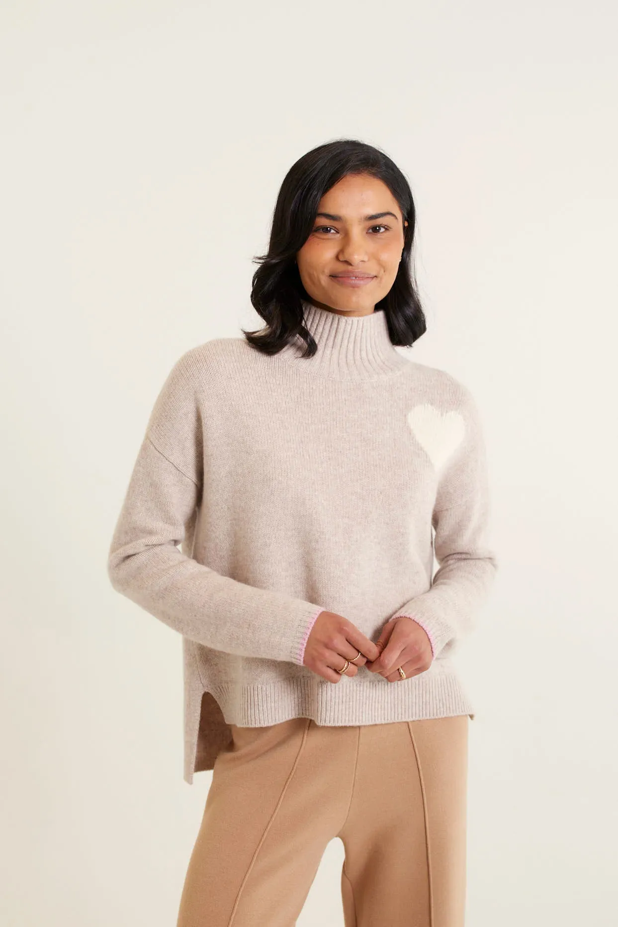 Ronnie Merino Cashmere Polo In Beige
