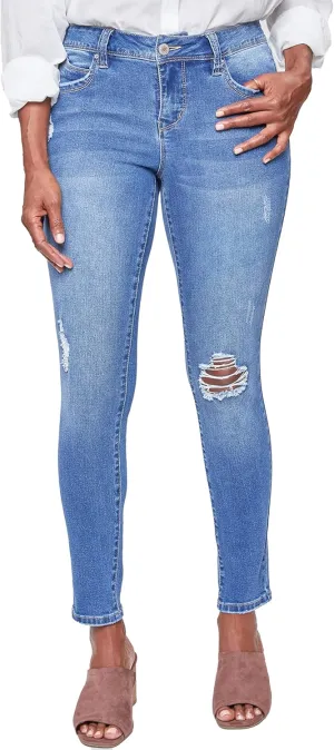 Royalty For Me Womens Women's Wannabettabutt Mid-Rise Regular Hem Skinny Sustainable JeanPants