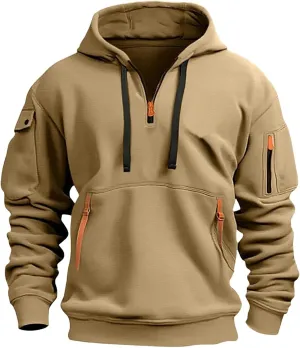 RTTUIOP Hoodies For Men Full Zip/Half Zip Hoodie Tactical Sweatshirt Vintage Long Sleeve Casual Fashion Hoodie
