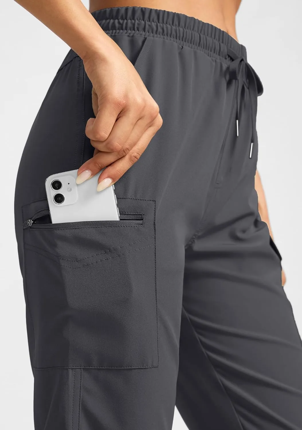 SANTINY Women's 13" Long Hiking Shorts Knee Length Quick Dry Cargo Bermuda Shorts for Women with Zipper Pockets