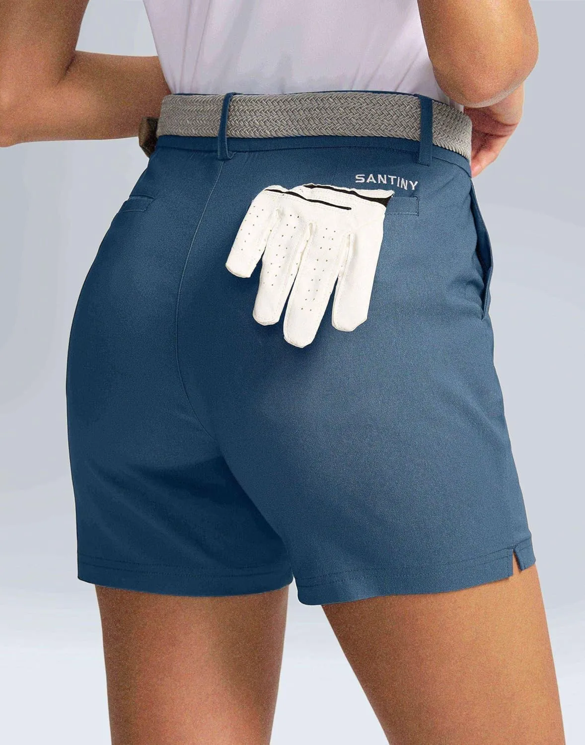 SANTINY Women's 5" Golf Shorts with Pockets Quick Dry Stretch Work Outdoor Hiking Shorts for Women Casual Summer