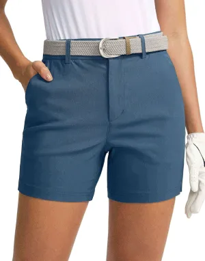 SANTINY Women's 5" Golf Shorts with Pockets Quick Dry Stretch Work Outdoor Hiking Shorts for Women Casual Summer