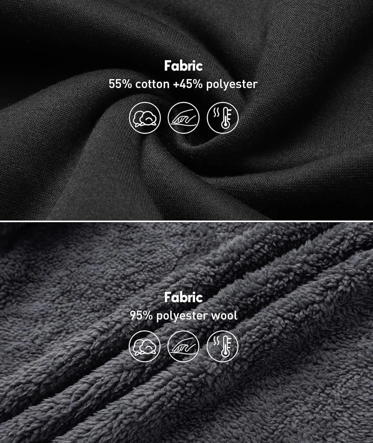 SCODI Hoodies for Men Heavyweight Fleece Sweatshirt - Full Zip Up Thick Sherpa Lined Hooded Jacket