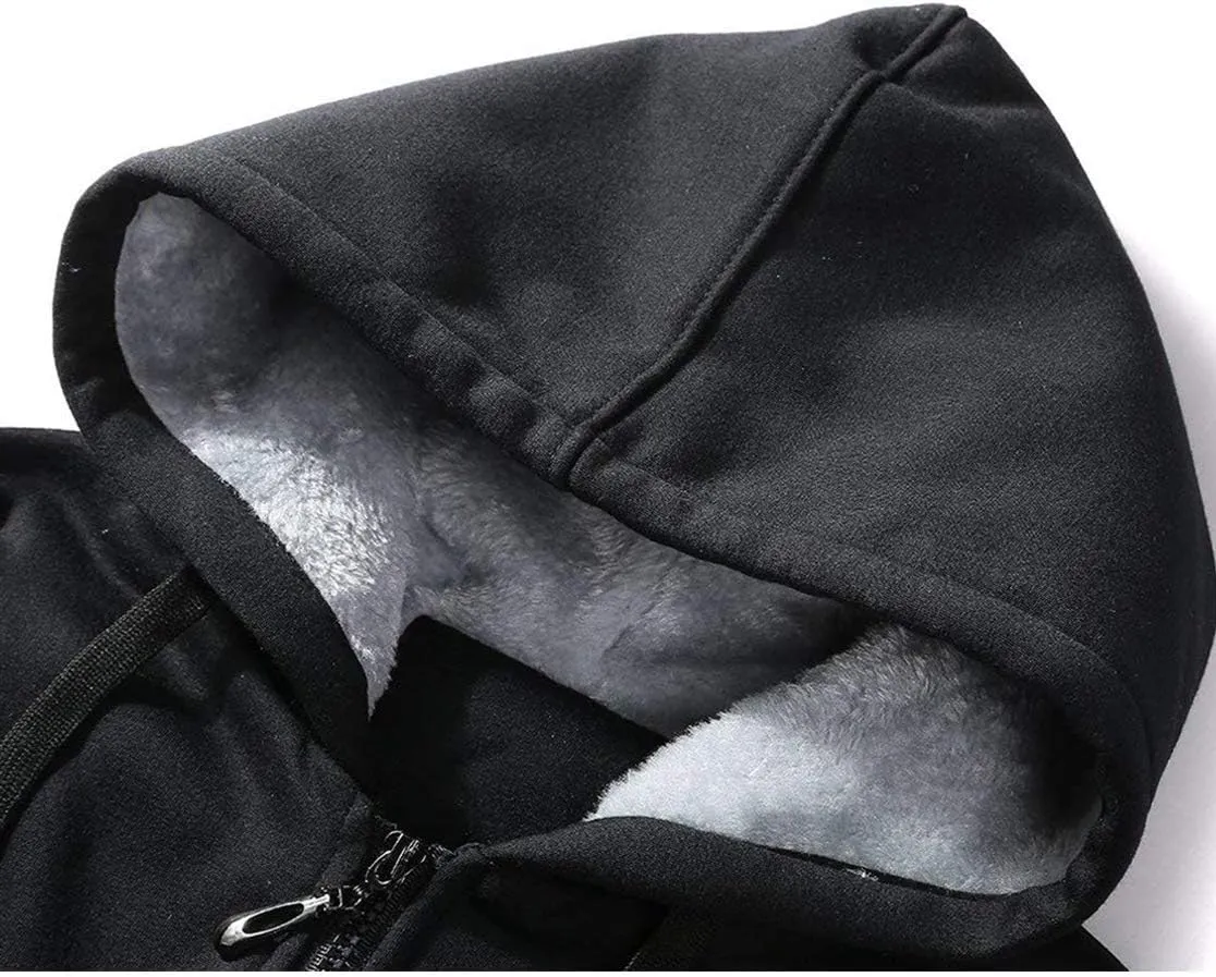 SCODI Hoodies for Men Heavyweight Fleece Sweatshirt - Full Zip Up Thick Sherpa Lined Hooded Jacket