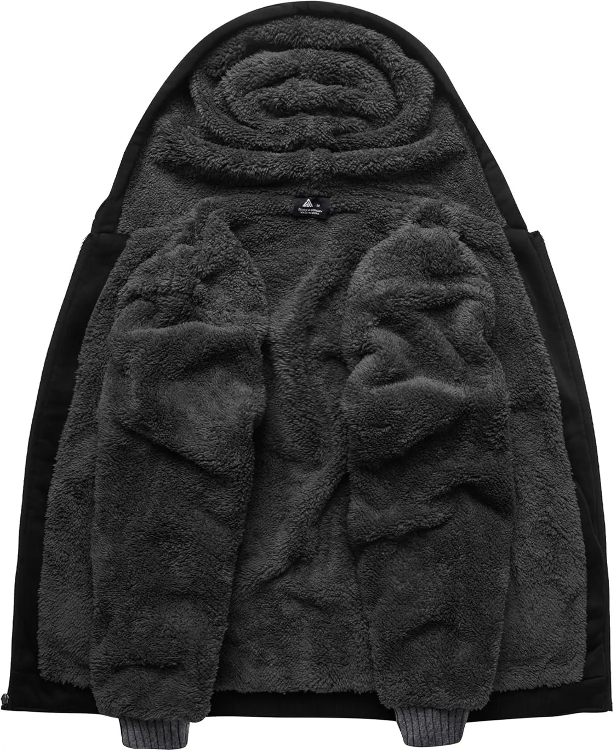 SCODI Hoodies for Men Heavyweight Fleece Sweatshirt - Full Zip Up Thick Sherpa Lined Hooded Jacket