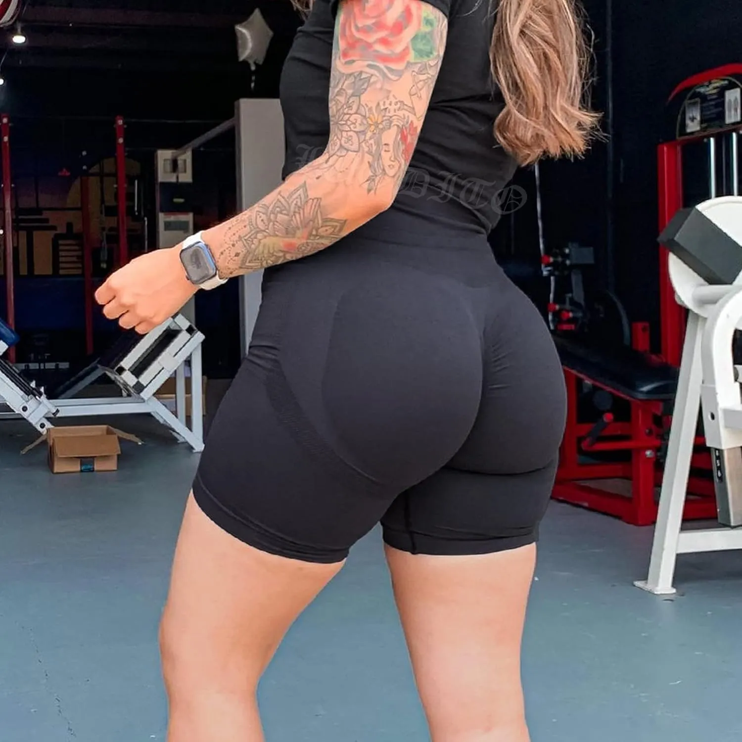 Scrunch Butt Lifting Shorts for Women Workout Gym Smile Contour Seamless Leggings High Waist Ruched Booty Yoga Shorts