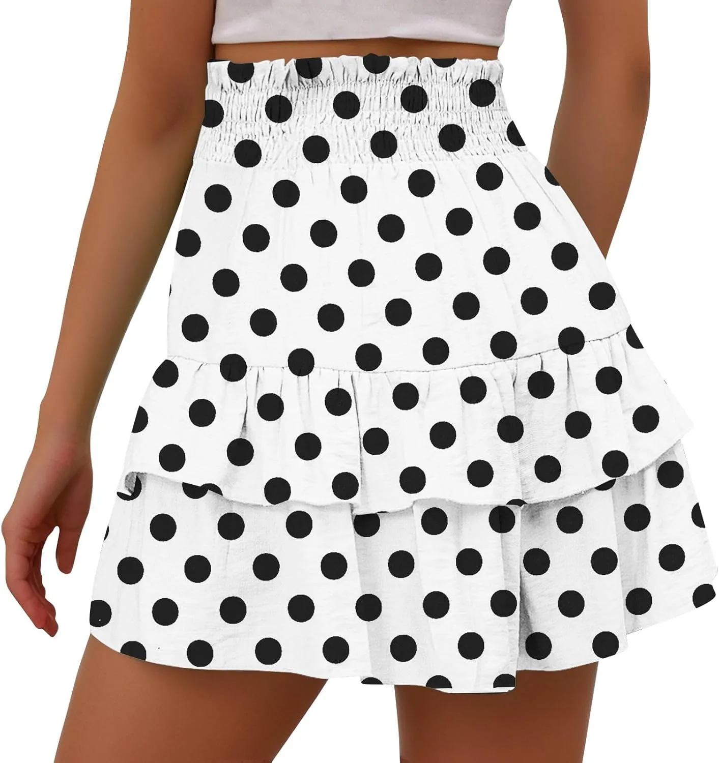Shorts for Women High Waisted Floral Ruffled Flowy Skorts Flared Mini Skirts Teen Gilrs Summer Casual Clothes