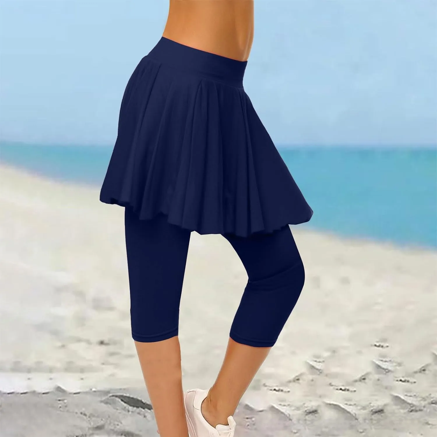 Skirted Leggings for Women 2025 Tennis Golf Skorts Capris Gym Tennis Yoga Legging with Skirts Sports Running Pickleball