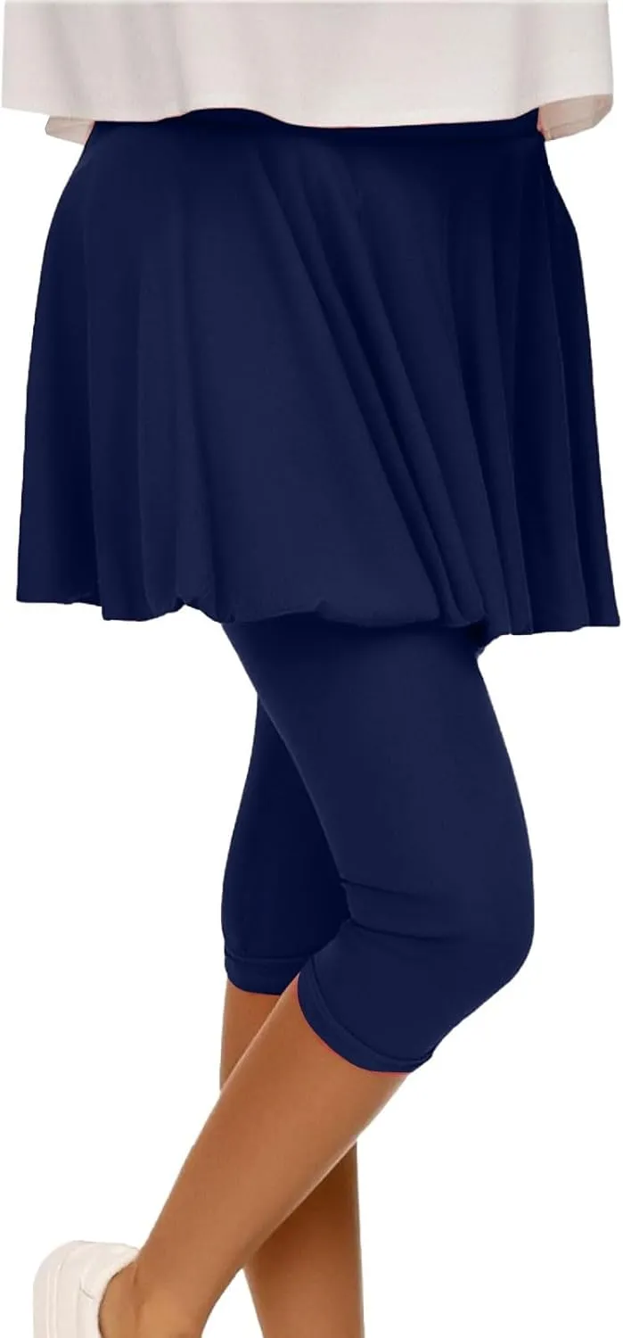 Skirted Leggings for Women 2025 Tennis Golf Skorts Capris Gym Tennis Yoga Legging with Skirts Sports Running Pickleball