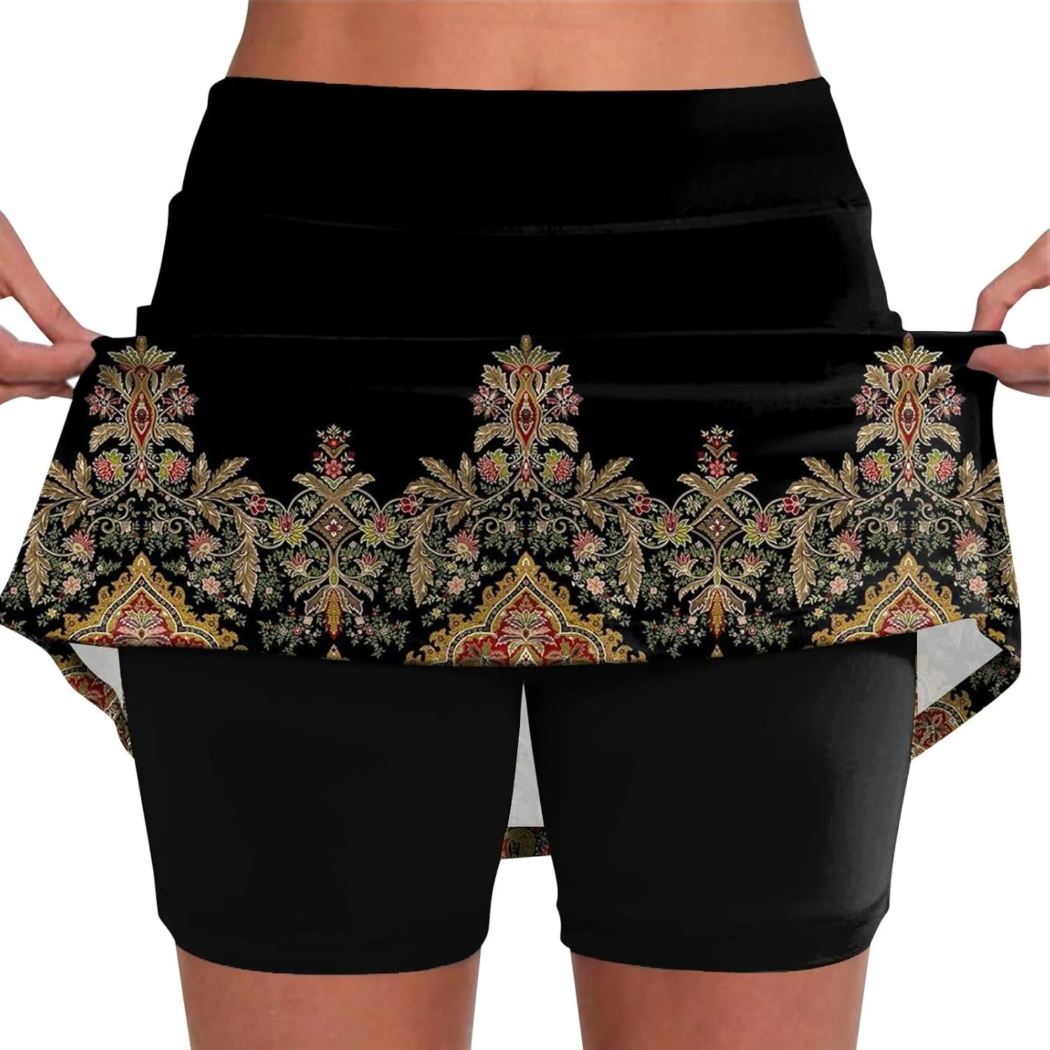 Skorts for Woman High Waisted Inner Shorts Athletic Skirts Running Tennis Golf Workout Sports Skorts with Pockets