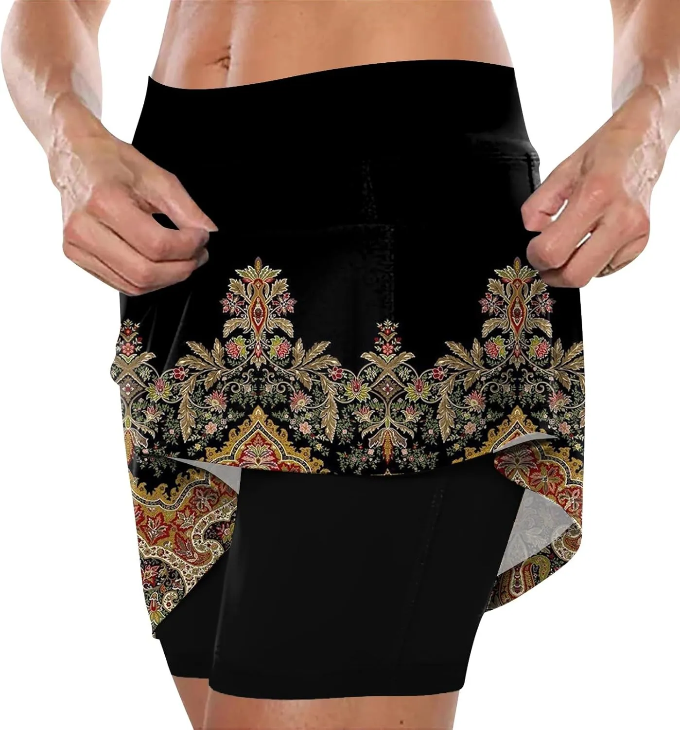 Skorts for Woman High Waisted Inner Shorts Athletic Skirts Running Tennis Golf Workout Sports Skorts with Pockets