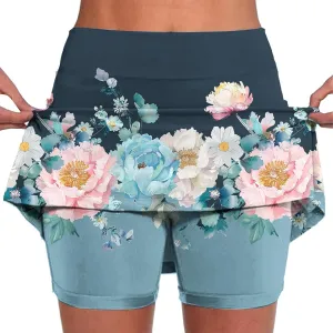 Skorts for Women Tummy Control High Waist Athletic Tennis Golf Skirts Comfy Lightweight Workout Running Biker Shorts