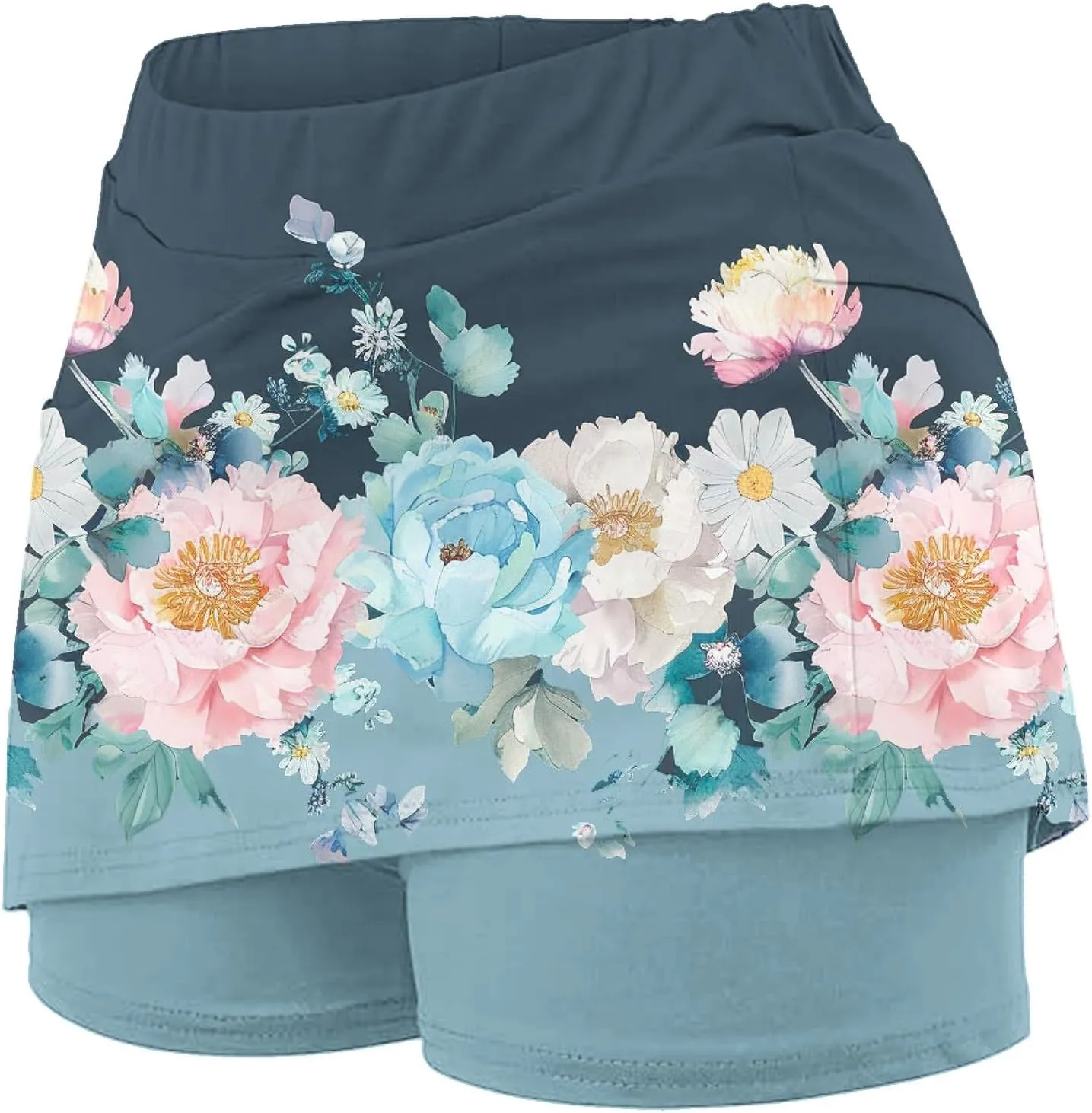 Skorts for Women Tummy Control High Waist Athletic Tennis Golf Skirts Comfy Lightweight Workout Running Biker Shorts