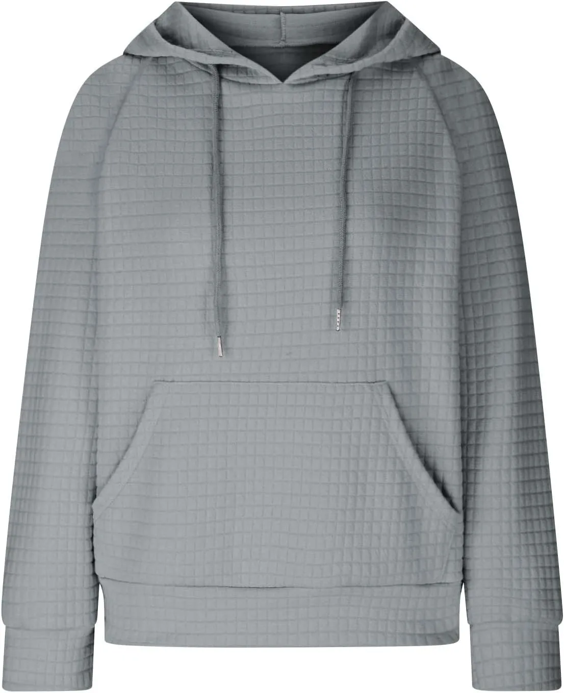 SMIDOW Oversized Hoodies For Women Trendy 2023 Waffle Knit Hooded Sweatshirt Casual Loose Fall Winter Pullover Tops