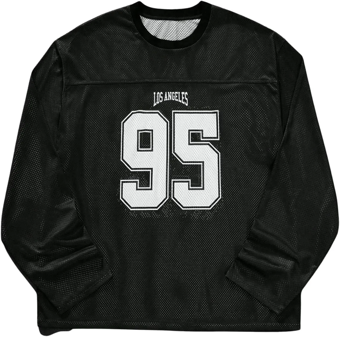 SOLY HUX Men's Long Sleeve Jersey Shirts Number Graphic Print Baggy Tee Shirt Tops Streetwear