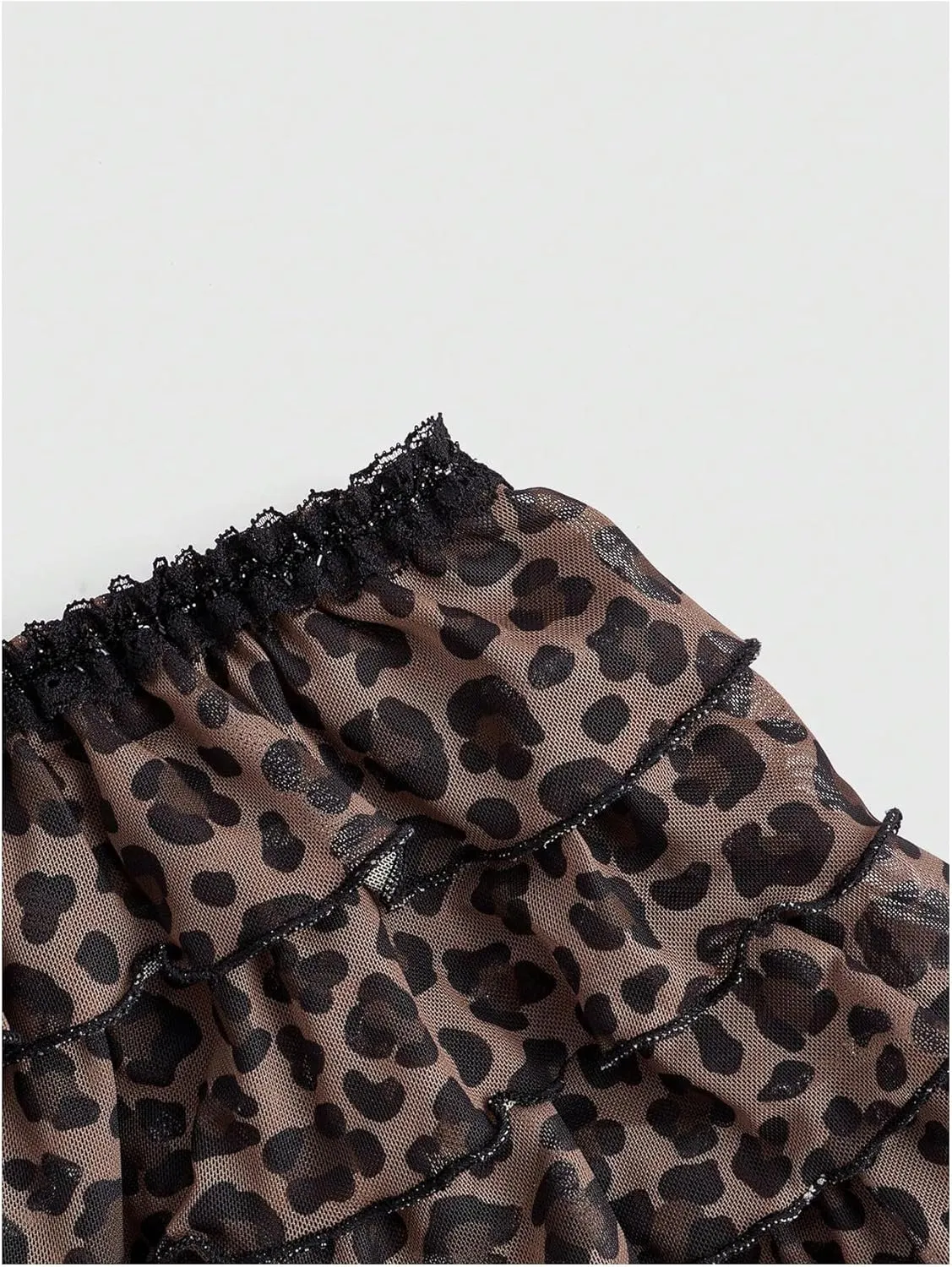 SOLY HUX Women's Plus Size Cheetah Leopard Print Bloomers Shorts Sexy Y2k Layered Ruffle Mini Shorts