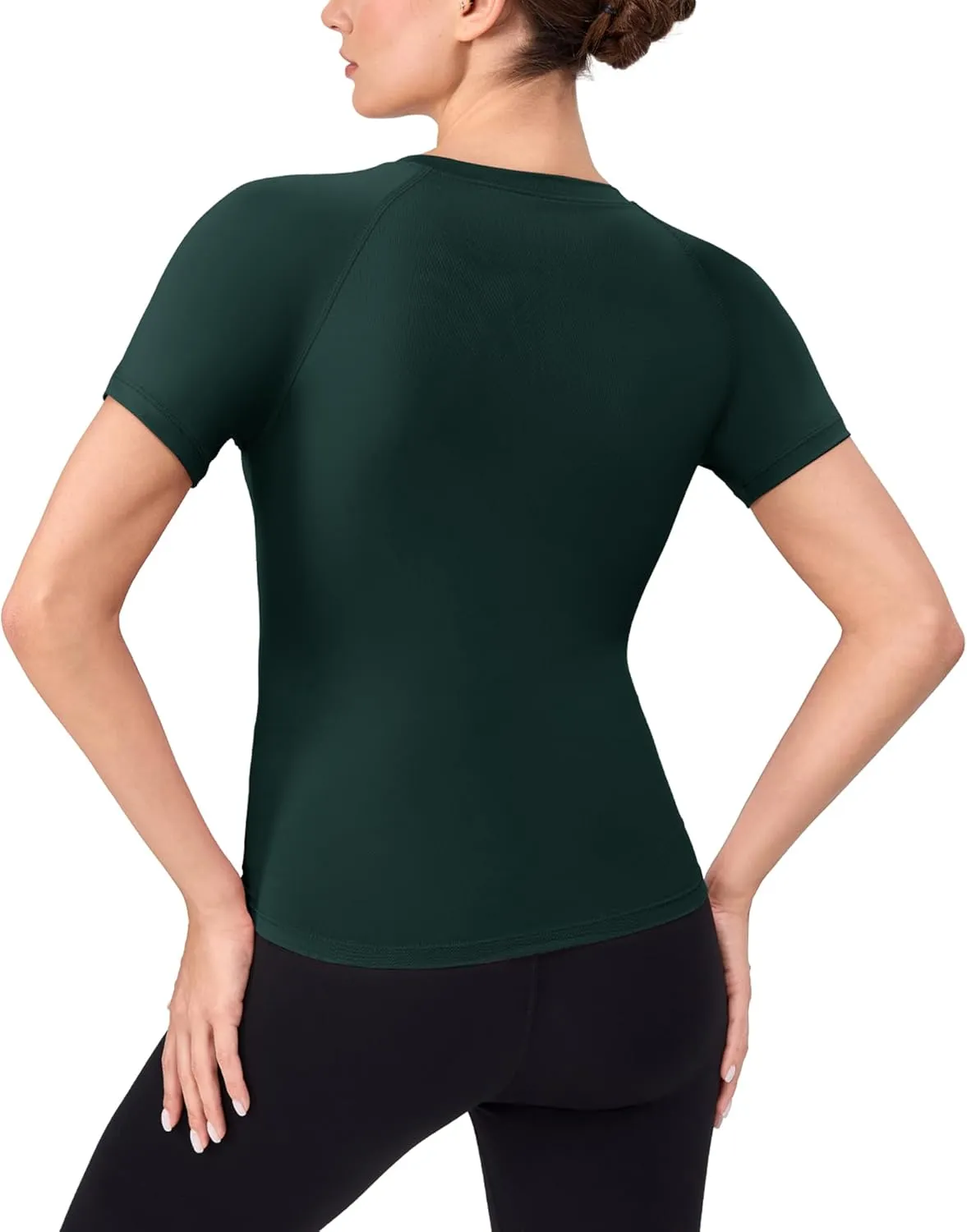 SPVISE Women's Compression Shirt Short Sleeve Workout Tops Athletic Baselayer Dry Fit Running Yoga Gym Basic T-Shirt Crewneck