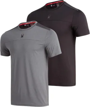 Spyder Men's Athletic T-Shirt - 2 Pack Dry Fit Short Sleeve Performance Sports Tee (S-XL)