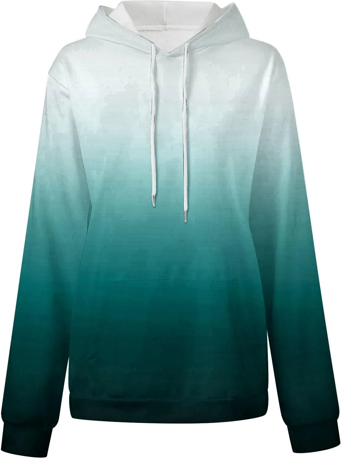 Stessotudo Oversized Hoodies for Women Casual Gradient Pullover Sweatshirts with Pocket Long Sleeve Trendy Y2K Hooded Tops