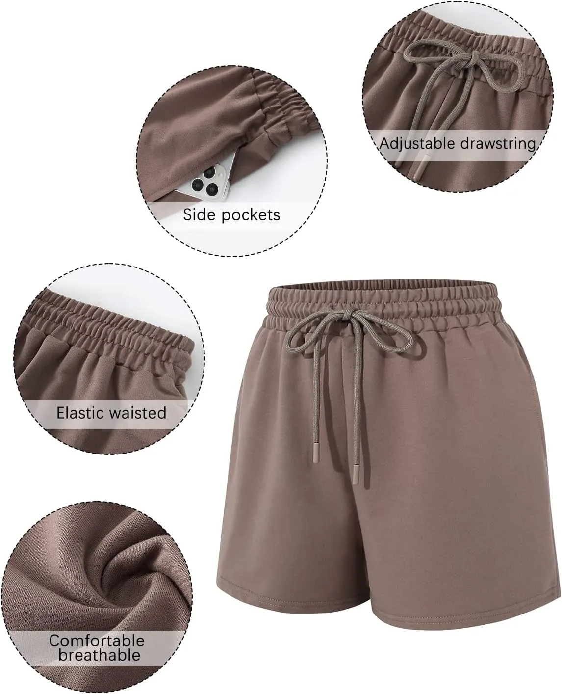 SUNBS 3 Pack Womens Sweat Shorts Casual Lounge Cotton Shorts Trendy Summer Running High Waisted Athletic Clothes Outfits