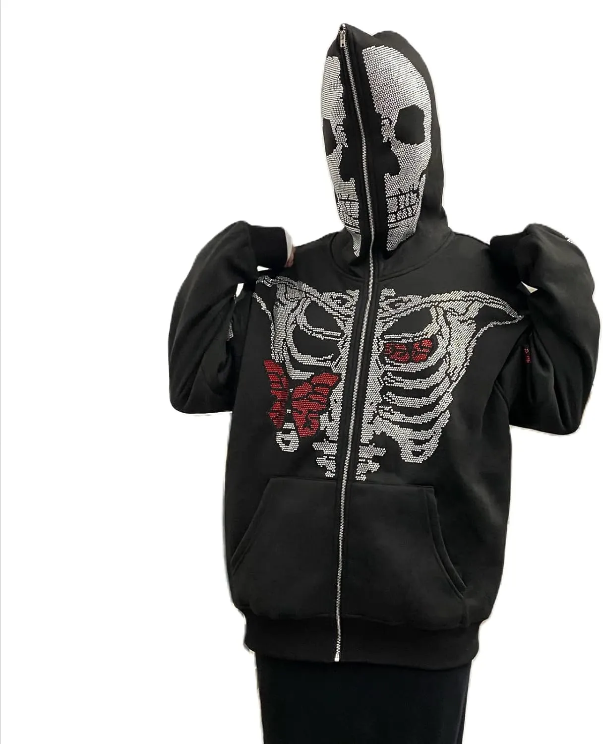 Sunwittafy Women's Oversized Zip Up Hoodie Y2k Aesthetic Graphic Hooded Sweatshirt Long Sleeve E-Girl Harajuku Jackets Coat