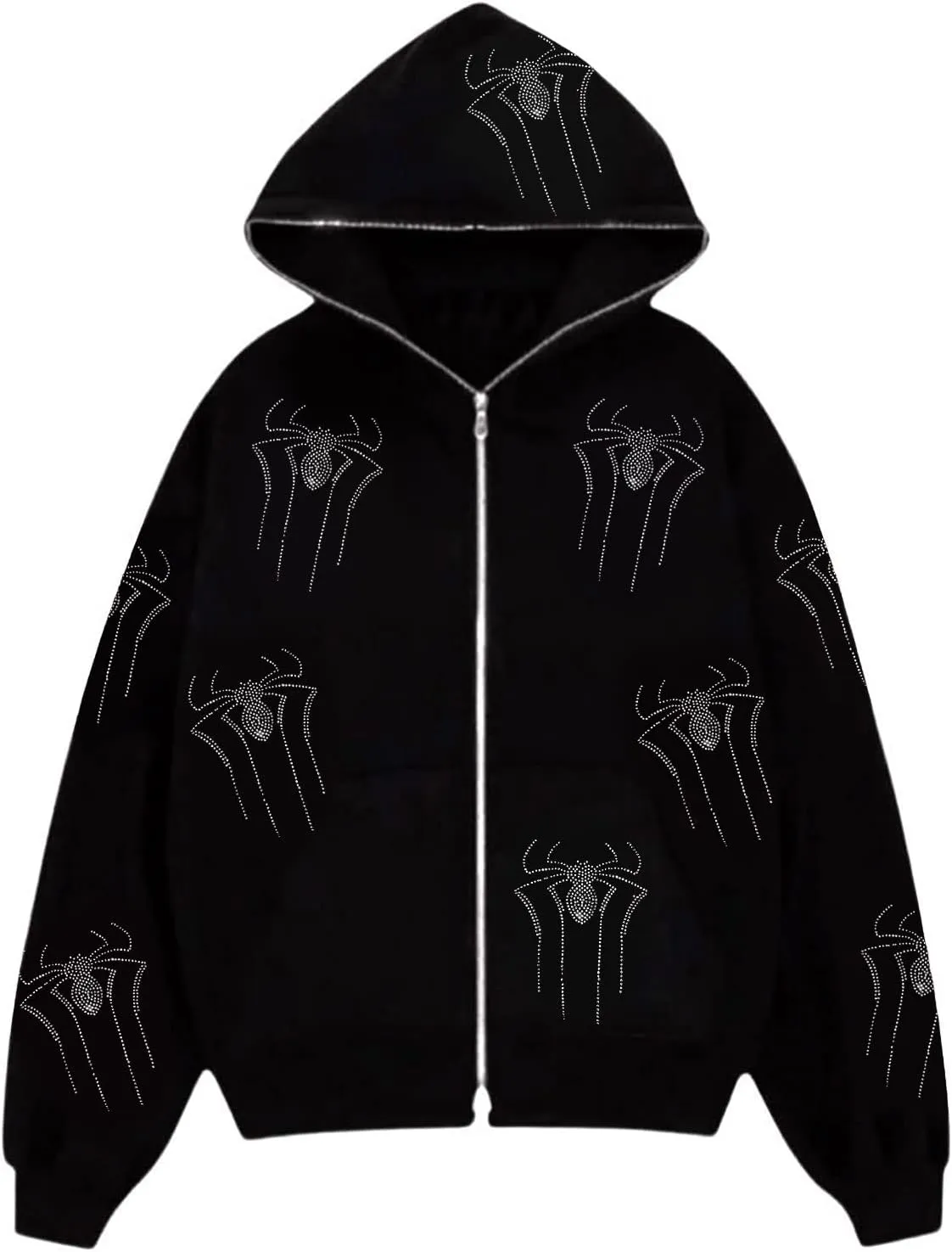 Sunwittafy Women's Oversized Zip Up Hoodie Y2k Aesthetic Graphic Hooded Sweatshirt Long Sleeve E-Girl Harajuku Jackets Coat