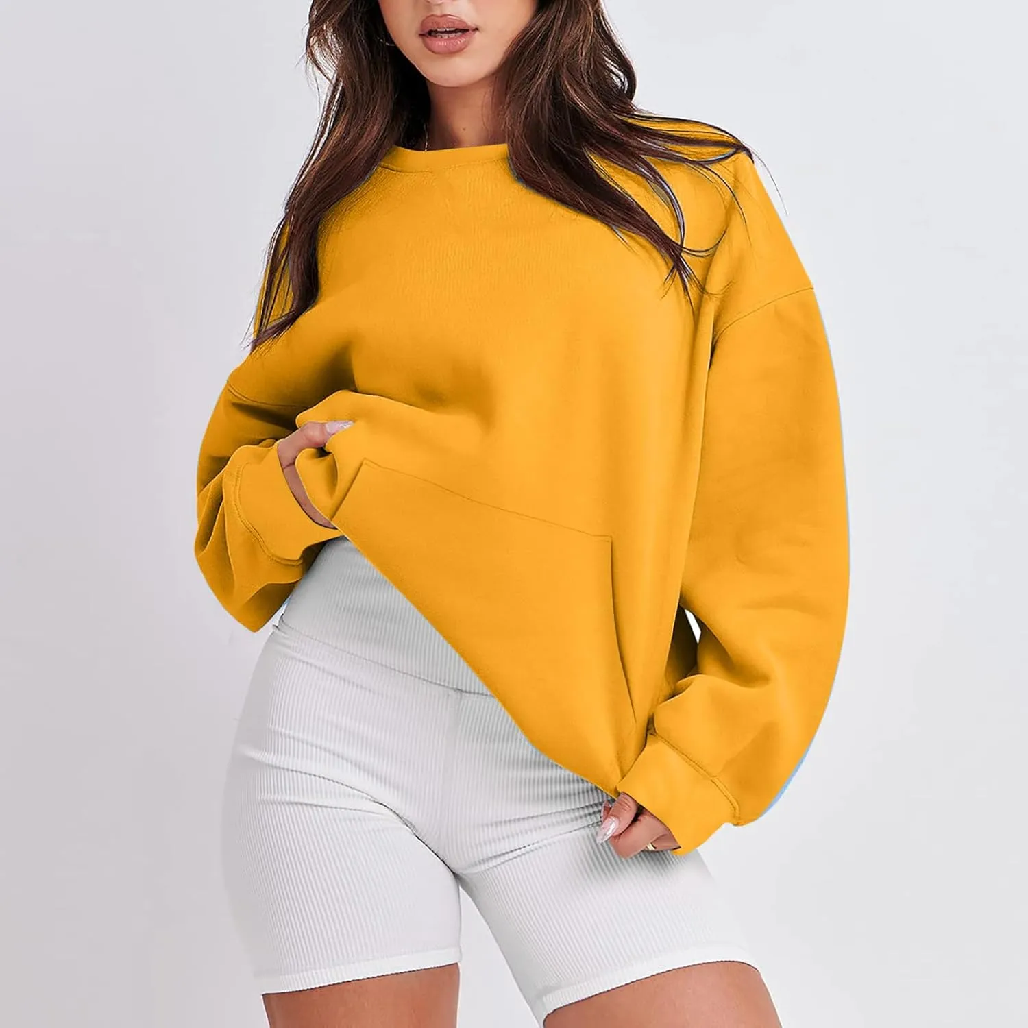 Sweatshirt For Womens Fashion 2023 Oversized Long Sleeve Crewneck Hoodie Sweatshirts Pullover Tops Fall Outfits