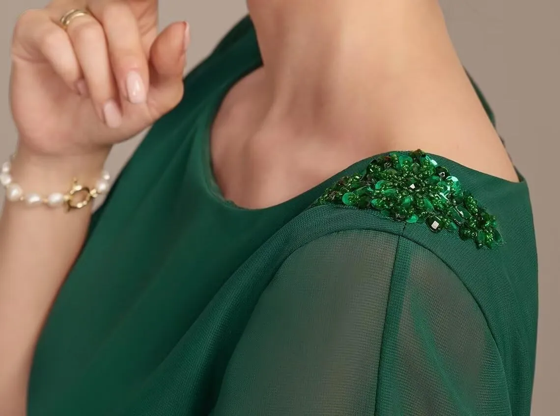 Tea Length Mother of The Bride Dresses Chiffon Formal Evening Gowns Mother of The Groom Dresses MDA004
