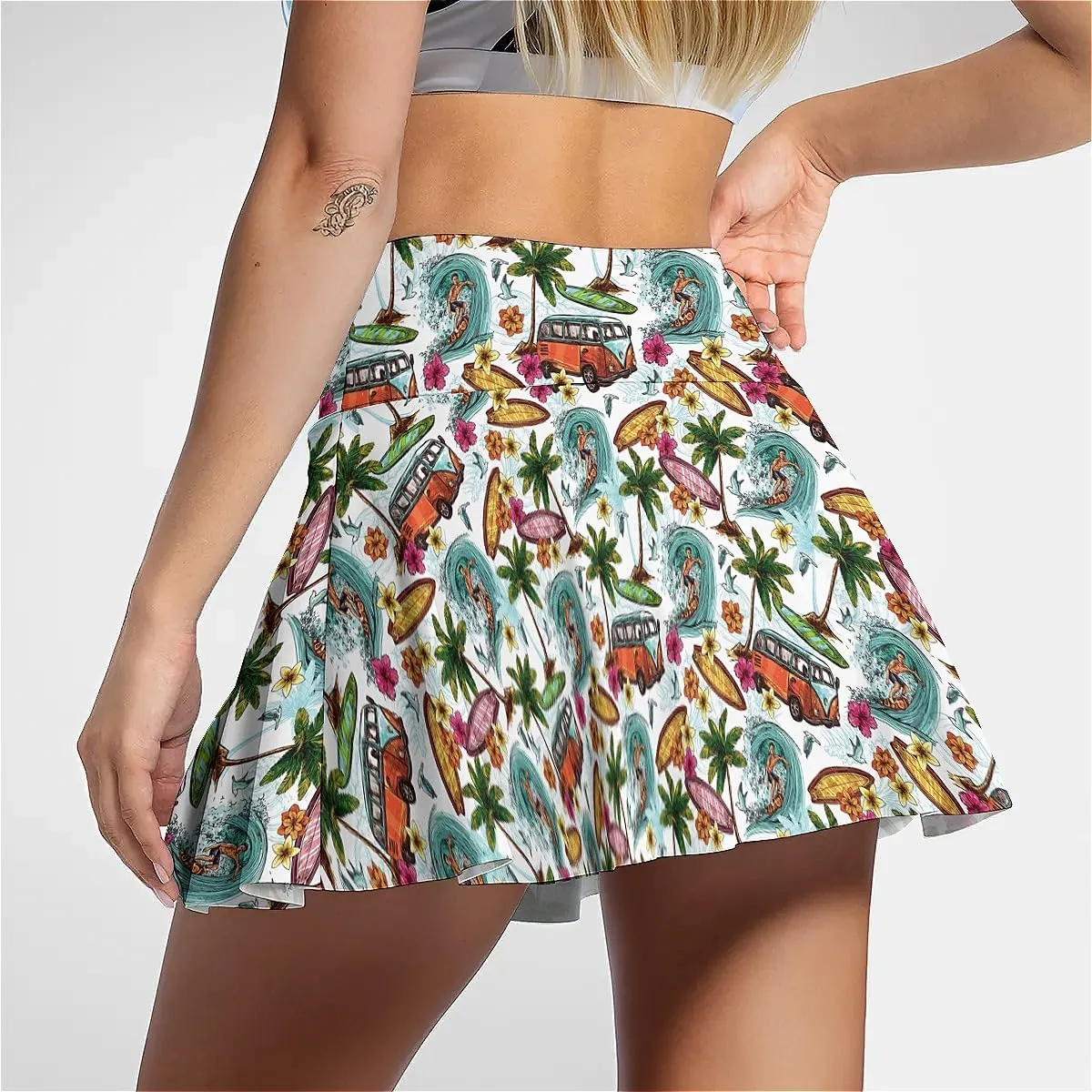 Tennis Skirt for Women with Pockets Inner Shorts, High Waisted Athletic Golf Skorts for Running Workout Sports