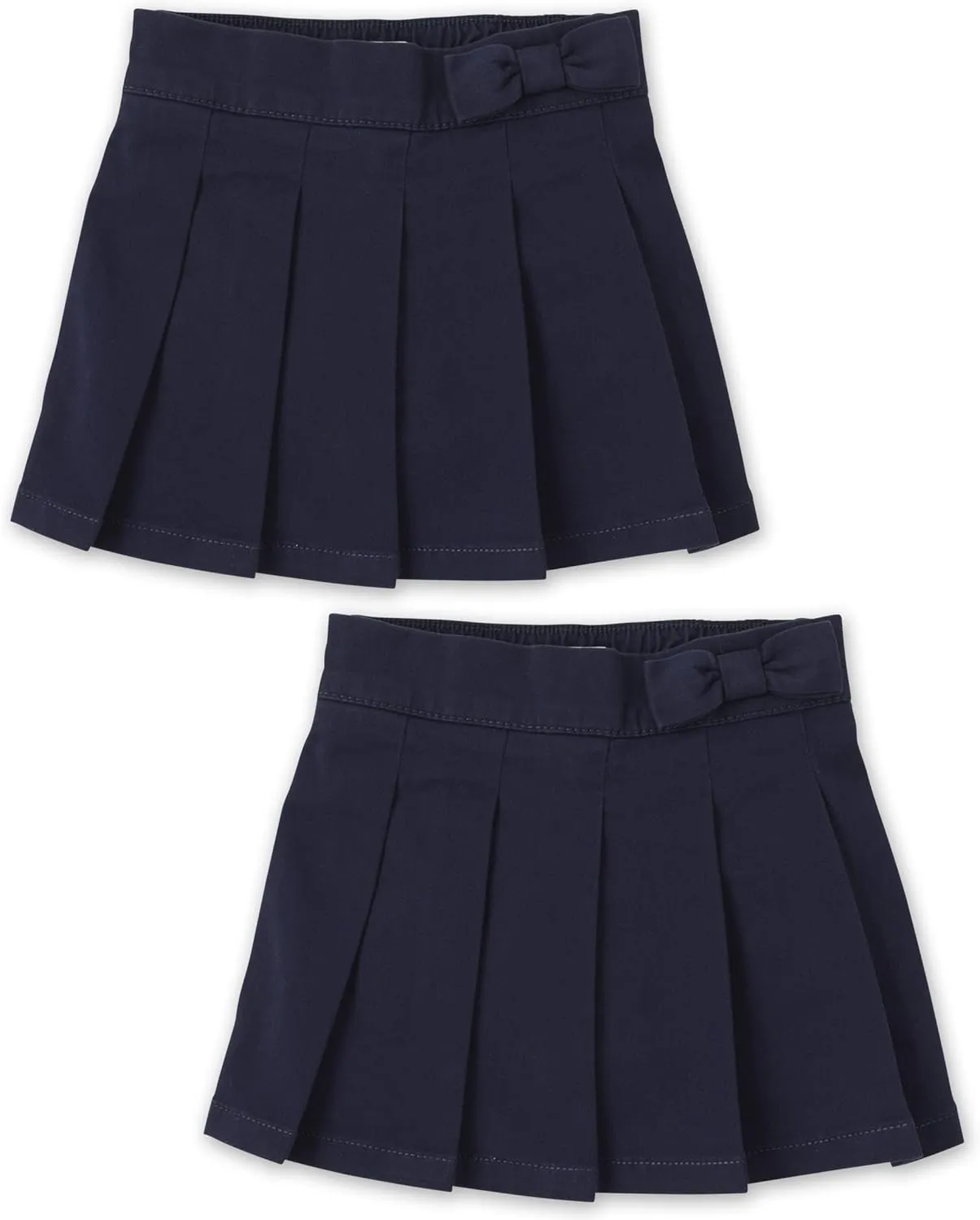 The Children's Place Baby Girls' Uniform Bow Pleated Skort 2 Pack
