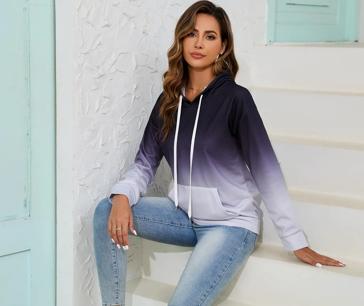 Tie Dye Hoodies for Women Teen Girls Pullover Sweatshirts Winter Fall Fashion Clothes Outfits