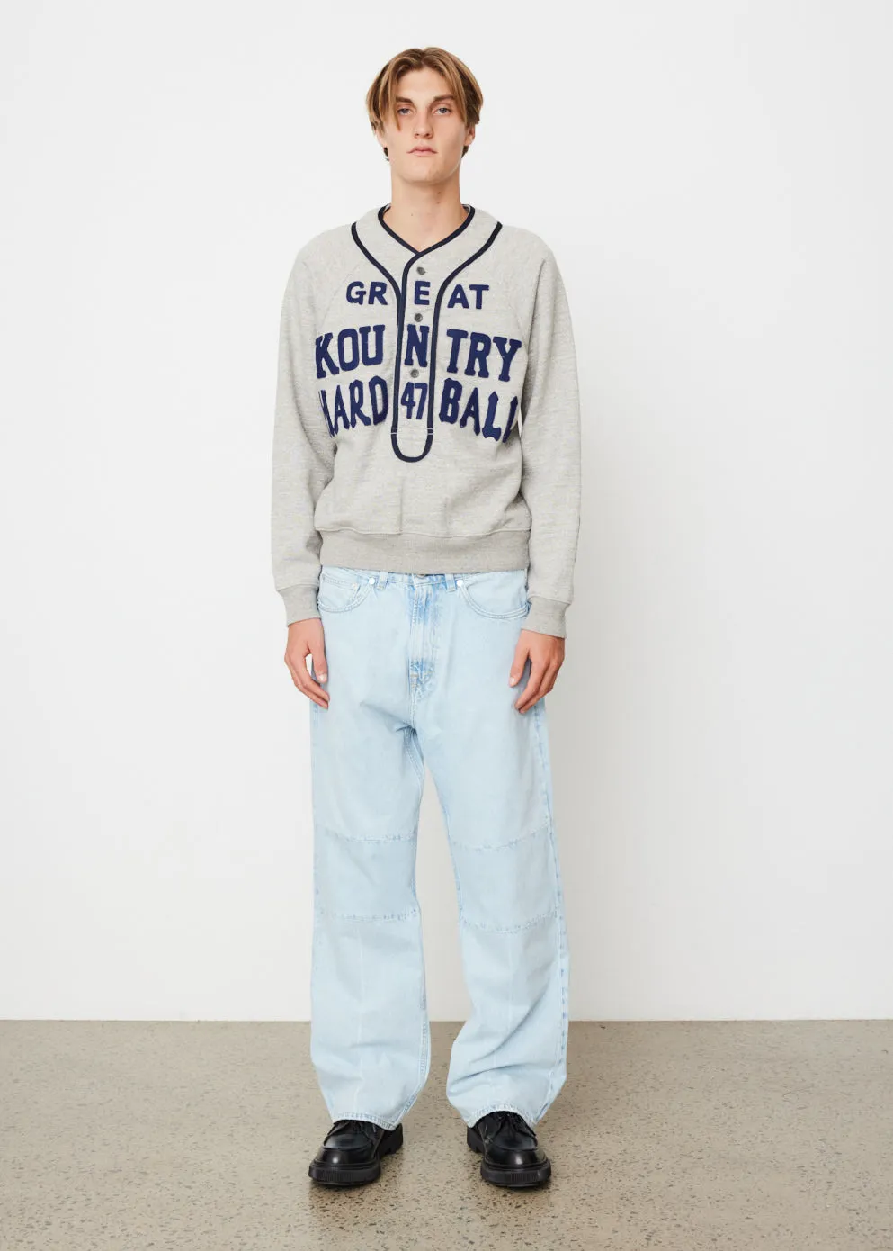 Top Jersey Baseball Henley Sweater (Great Kountry)