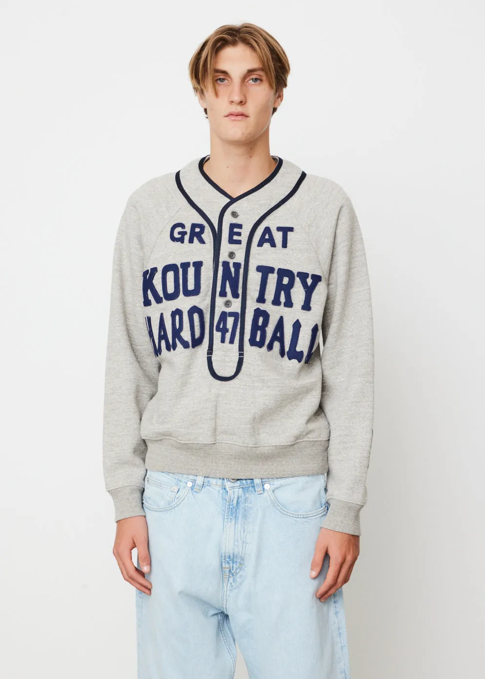 Top Jersey Baseball Henley Sweater (Great Kountry)