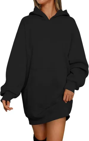Tunic Hoodies for Women Long Fleece Y2K Hoodie Oversized Sweatshirt Trendy Lightweight Baggy Pullover Fall Outfits