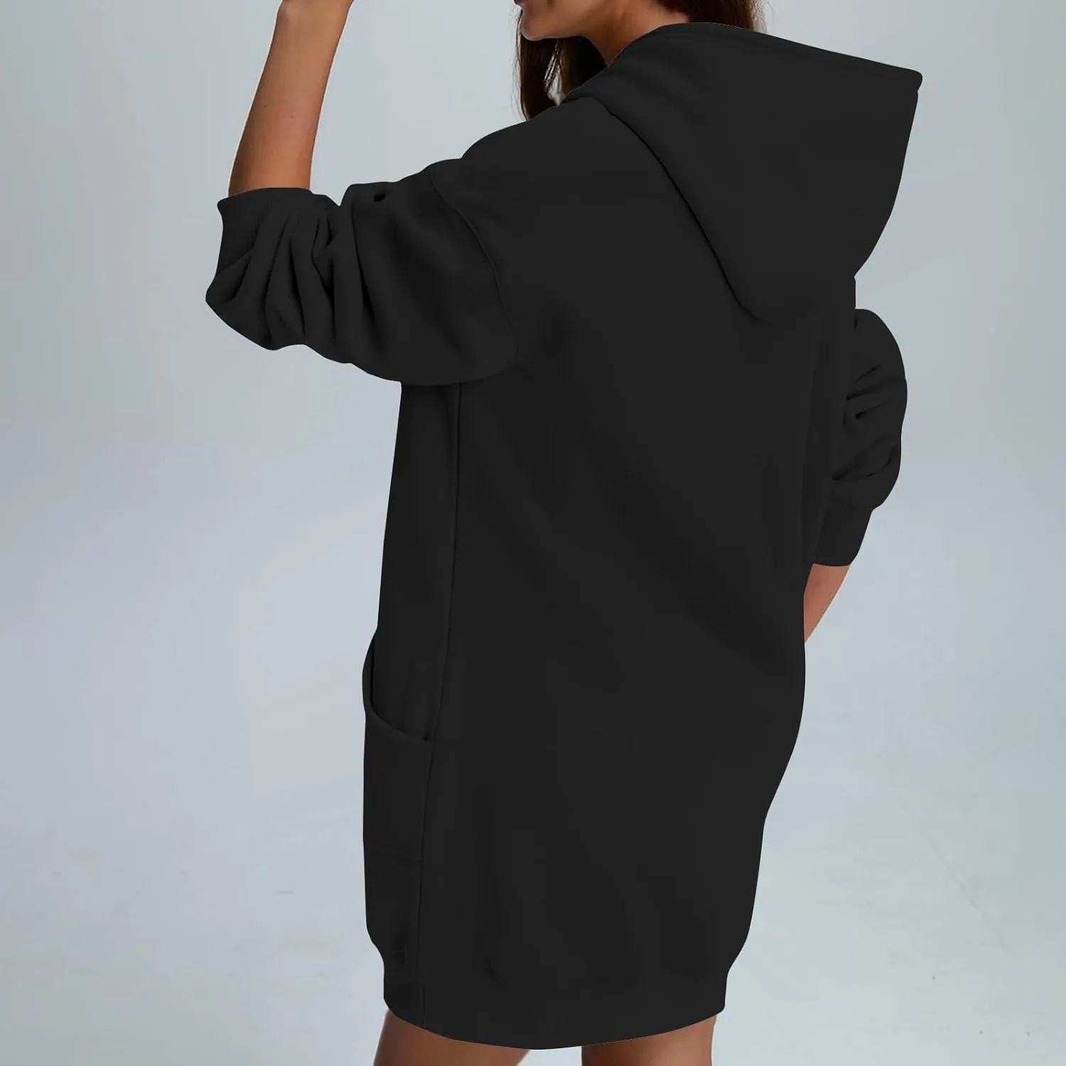 Tunic Hoodies for Women Long Fleece Y2K Hoodie Oversized Sweatshirt Trendy Lightweight Baggy Pullover Fall Outfits