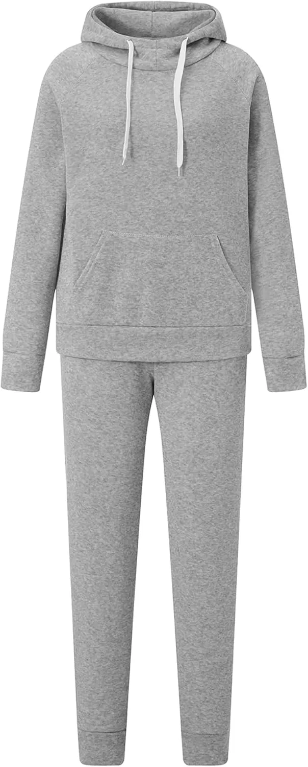 Two Piece Outfits for women Long Sleeve Hoodie Oversized Sweatshirt And Pants Sweatsuits Lounge Set with Pockets