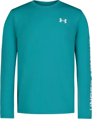 Under Armour Boys' Outdoor Long Sleeve Tee, Stylish Crew Neckline, Logo & Printed Designs, UPF 50 
