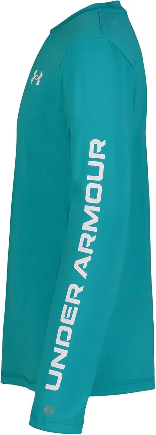 Under Armour Boys' Outdoor Long Sleeve Tee, Stylish Crew Neckline, Logo & Printed Designs, UPF 50 