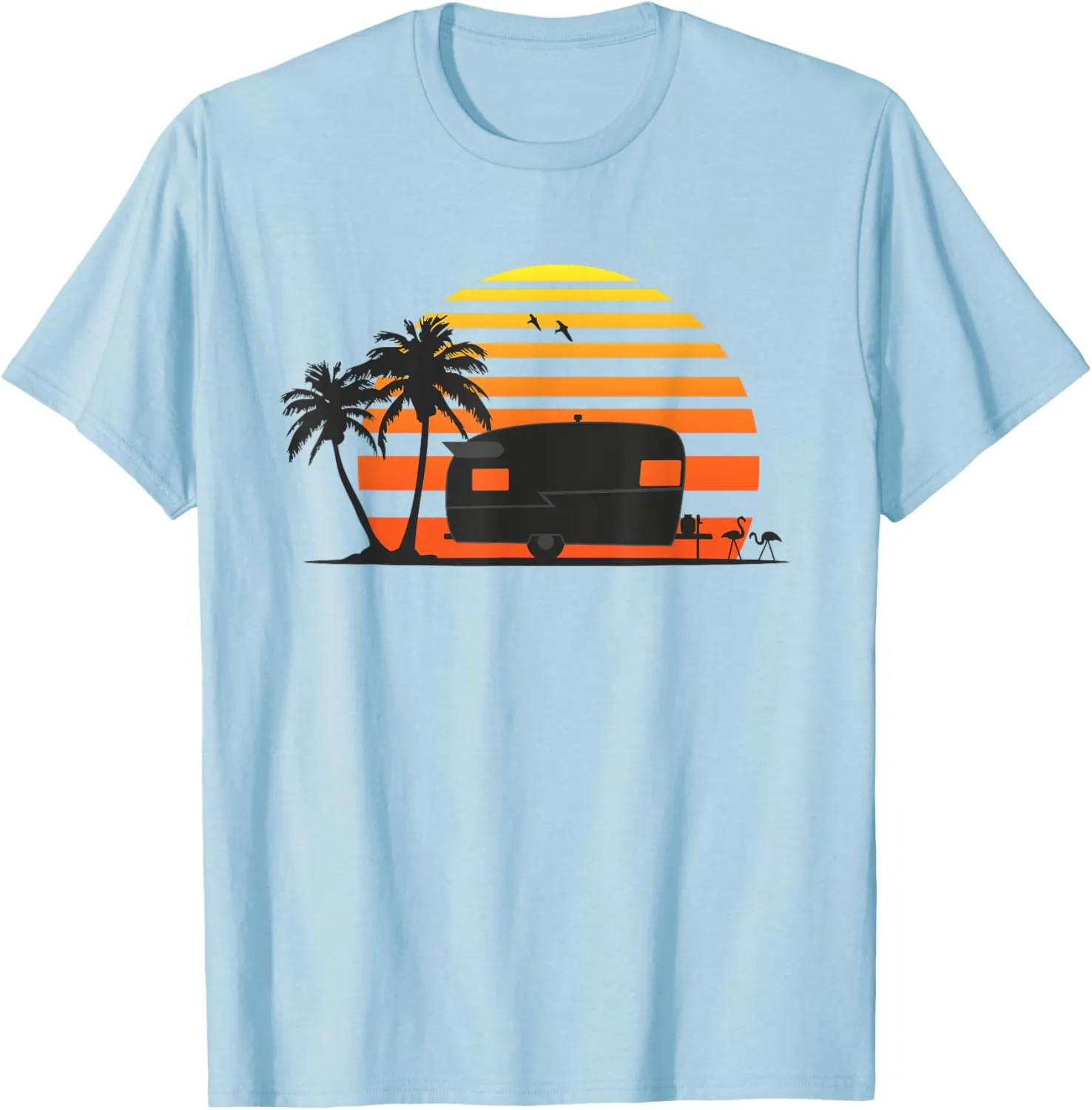 Vintage Shasta Camper Trailer Beach Sunset T-shirt