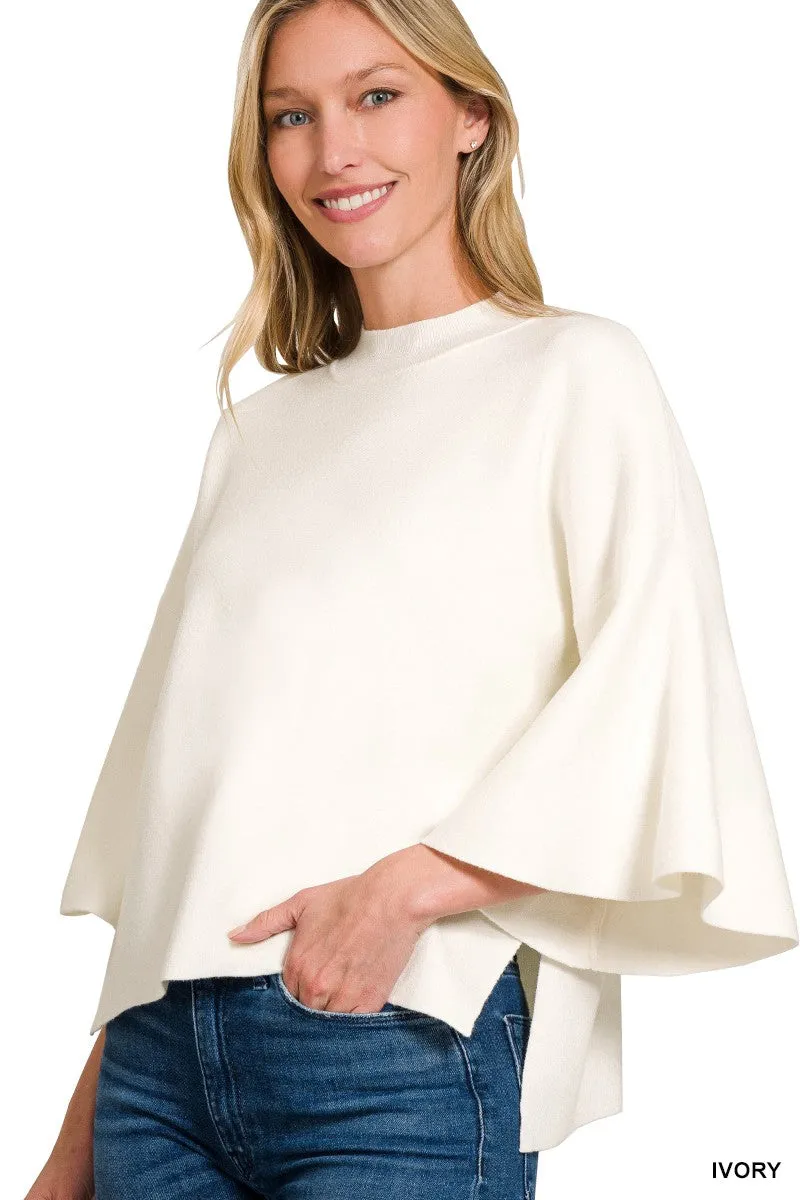 Viscose Bell Sleeve Sweater