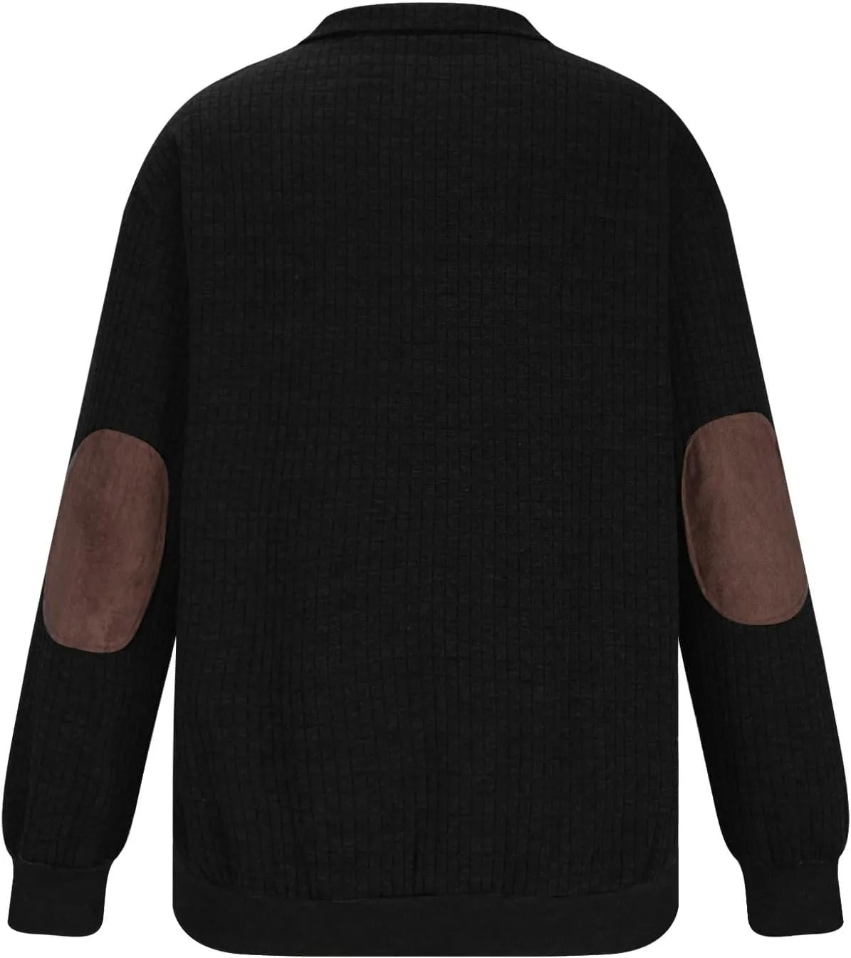 Waffle Knit Sweatshirts for Men Lightweight Long Sleeve Quarter Zip Pullover Shirts Regular Fit Solid Fall Shirt