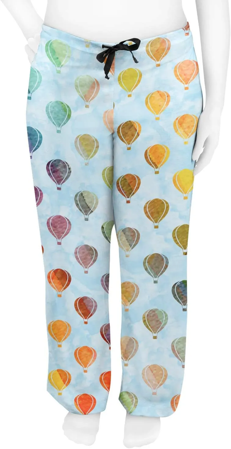 Watercolor Hot Air Balloons Womens Pajama Pants