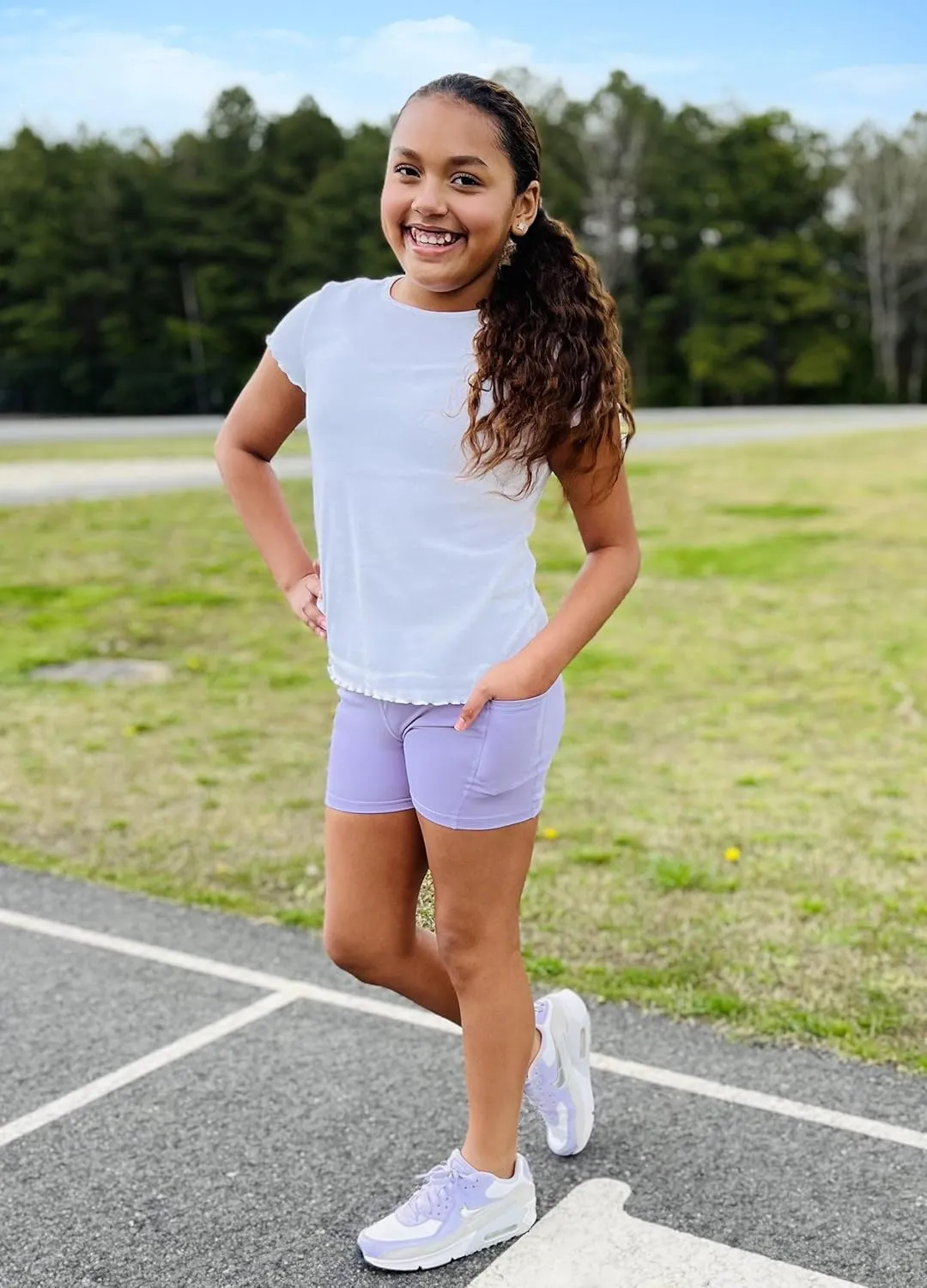 Willit Girls' 4" Volleyball Shorts Youth Spandex Biker Dance Yoga Athletic Shorts Kids Running with Pockets