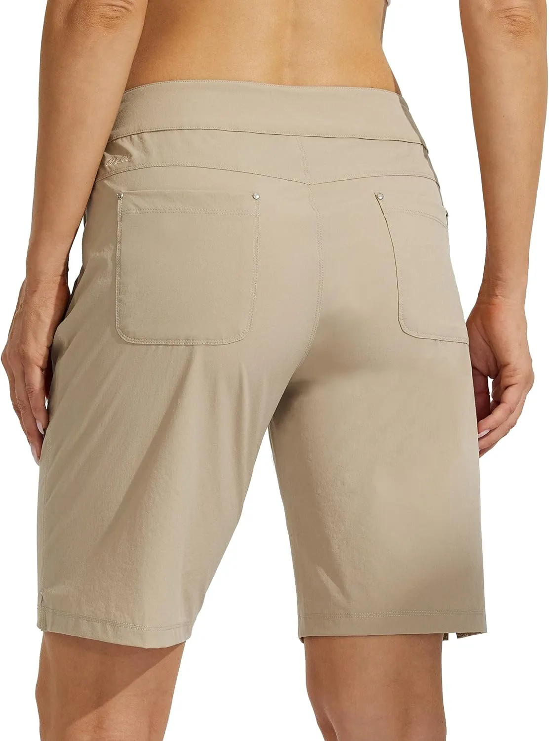Willit Women's Golf Hiking Shorts 9" Quick Dry Athletic Long Casual Summer Shorts Zipper Pockets Water Resistant Lightweight