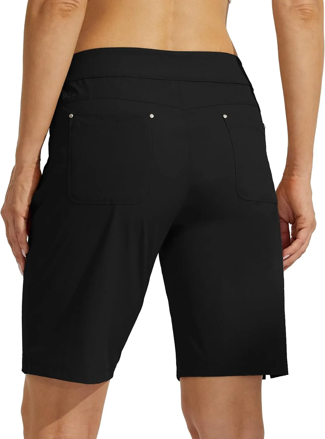 Willit Women's Golf Hiking Shorts 9" Quick Dry Athletic Long Casual Summer Shorts Zipper Pockets Water Resistant Lightweight