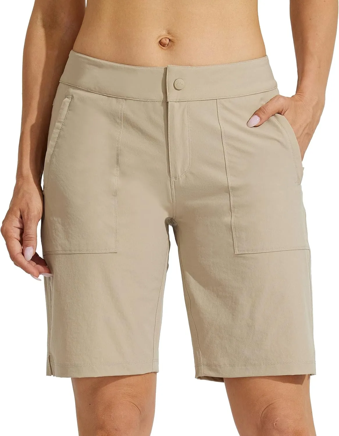 Willit Women's Golf Hiking Shorts 9" Quick Dry Athletic Long Casual Summer Shorts Zipper Pockets Water Resistant Lightweight