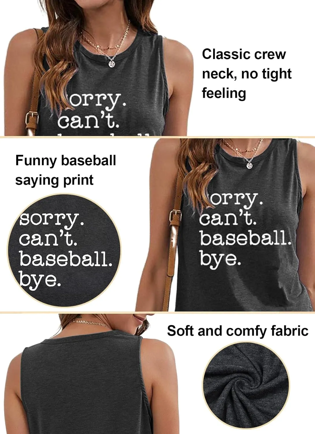 Women Baseball Tank Top Baseball Mom Shirt Casual Summer Baseball Sleeveless Muscle Tee Tops